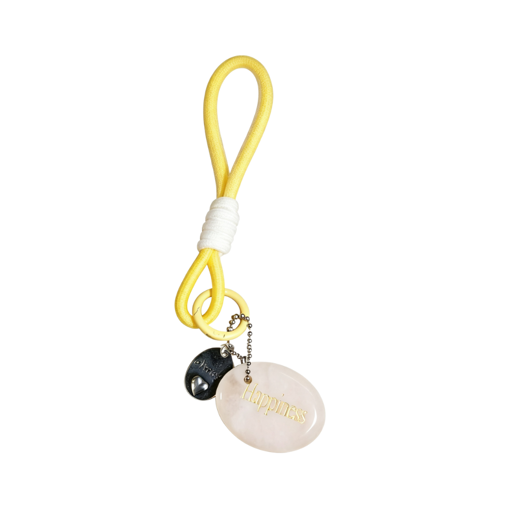 Clear Quartz “HAPPINESS” Charm