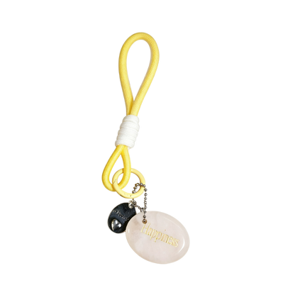 Clear Quartz “HAPPINESS” Charm