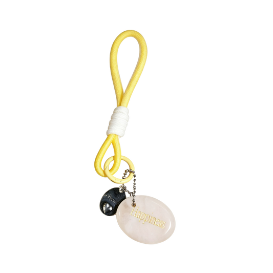 Clear Quartz “HAPPINESS” Charm