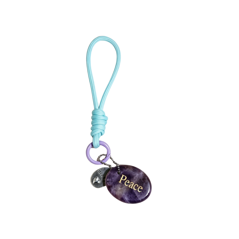 Amethyst “PEACE” Charm