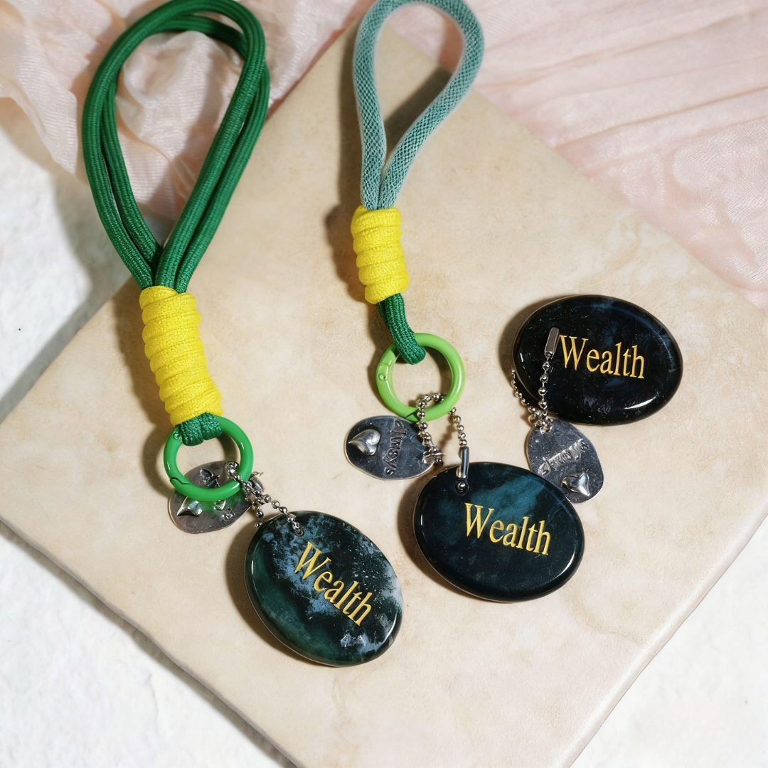 Agate “WEALTH” Charm