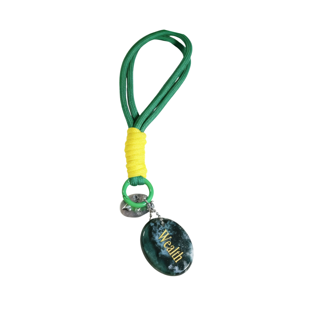 Agate “WEALTH” Charm