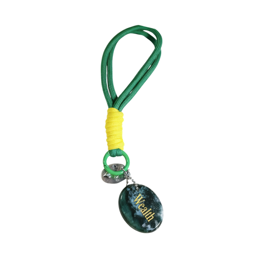 Agate “WEALTH” Charm