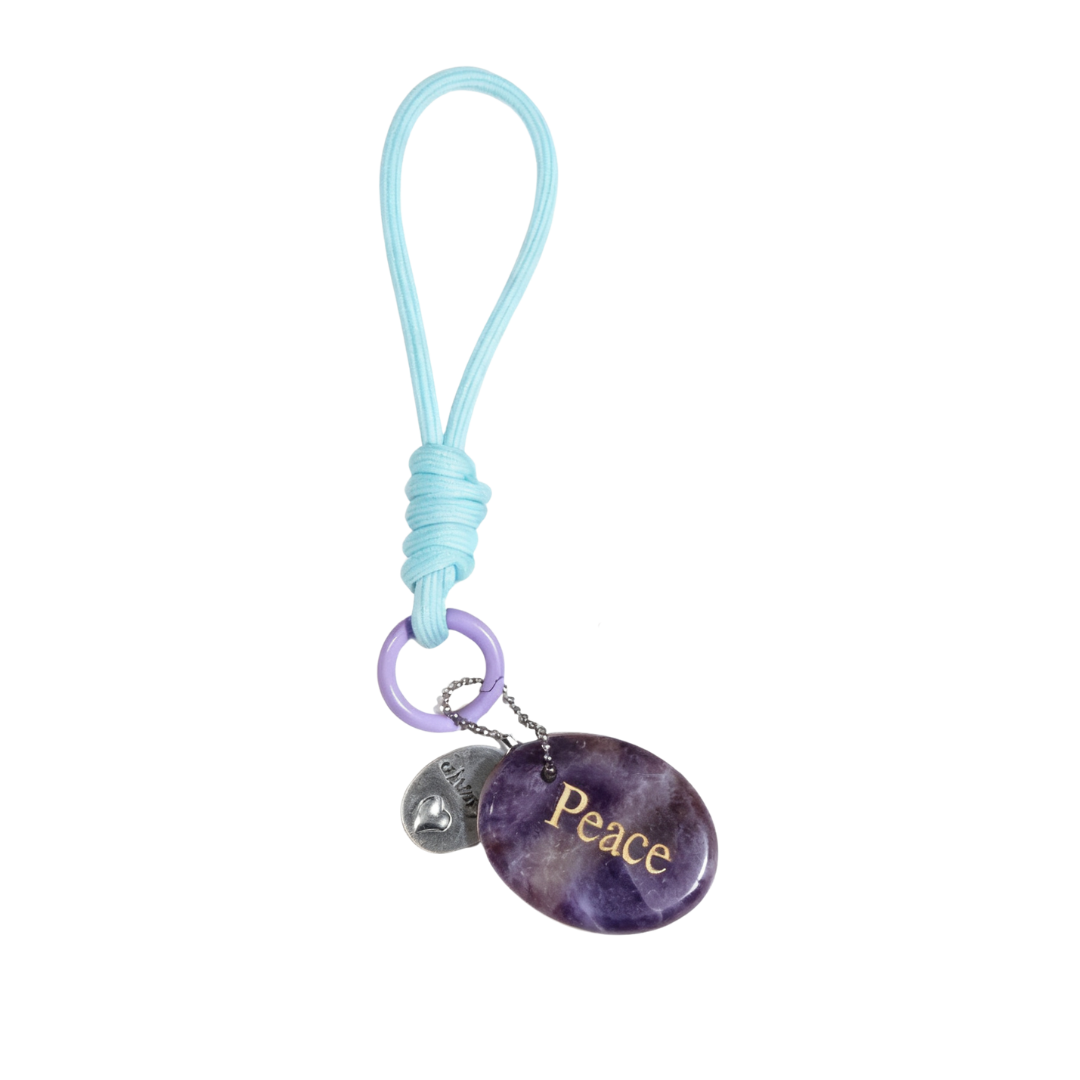Amethyst “PEACE” Charm