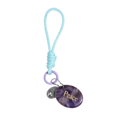 Amethyst “PEACE” Charm