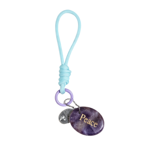 Amethyst “PEACE” Charm