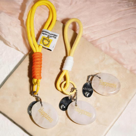 Clear Quartz “HAPPINESS” Charm